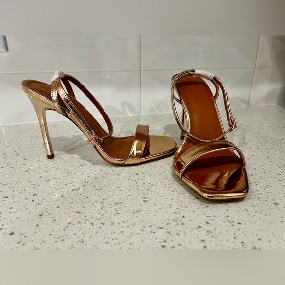 ASOS Rose Gold Open Toe Heel - Picture 1 of 5
